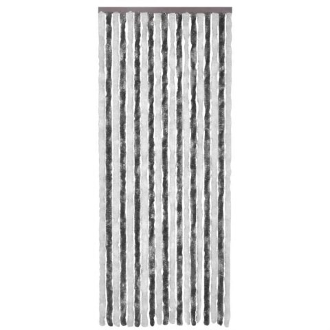 Zasłona przeciwko owadom, szarość i biel, 90x220 cm, szenil