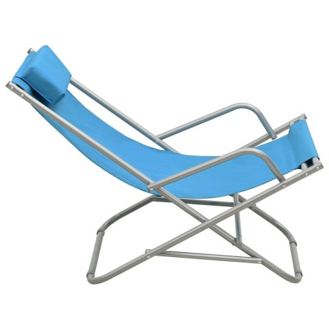 Bujane krzesła, 2 szt., stal, niebieskie