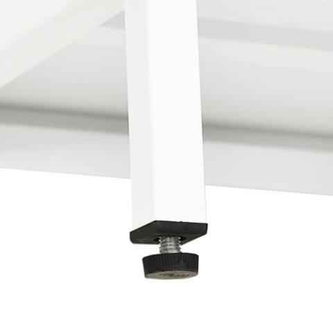 Szafka pod telewizor, biała, 105x35x52 cm, stal i szkło