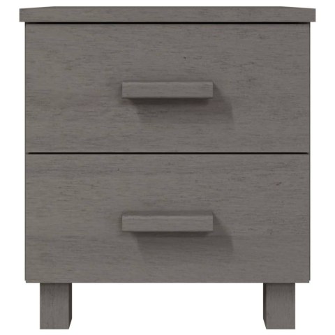 2 szafki nocne, jasnoszare, 40x35x44,5 cm, lite drewno sosnowe