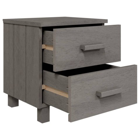 2 szafki nocne, jasnoszare, 40x35x44,5 cm, lite drewno sosnowe