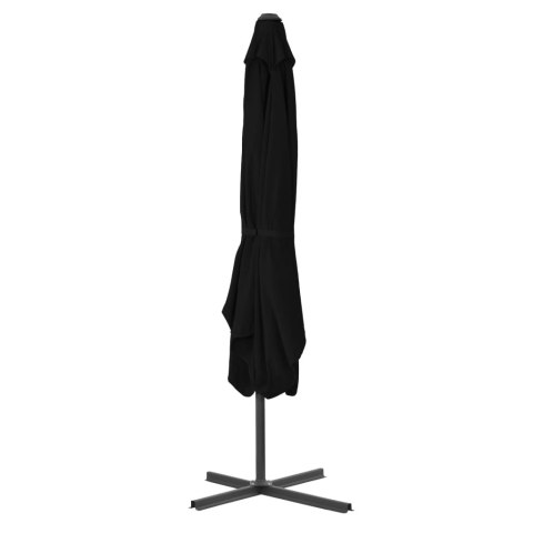 Parasol ogrodowy na stalowym słupku, czarny, 250x250x230 cm