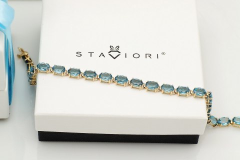 Złota bransoleta BZX5282 - Topaz błękitny