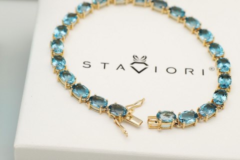 Złota bransoleta BZX5282 - Topaz błękitny