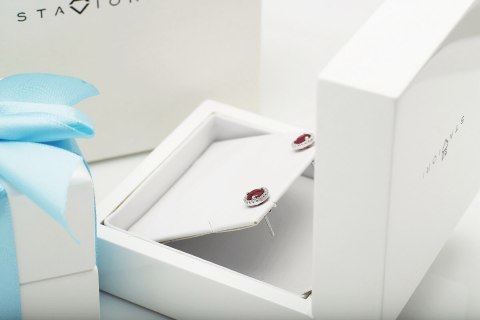 Złote kolczyki KBD3832 - Diament
