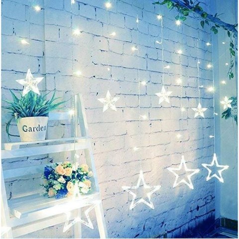Dekoracja świąteczna - świecące gwiazdki, 150LED, zimna biel