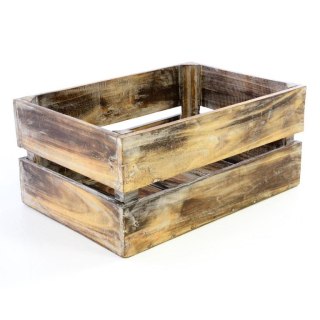 Skrzynia DIVERO Vintage, brązowa opalona 42 cm x 23 cm