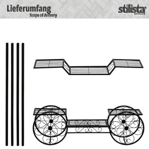 STILISTA Kwietnik, wózek, 77 x 75 x 28 cm, stal