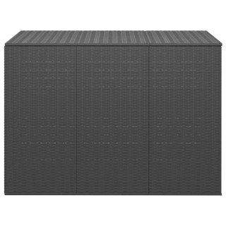 Skrzynia na poduszki ogrodowe, rattan PE, 145x100x103cm, czarna