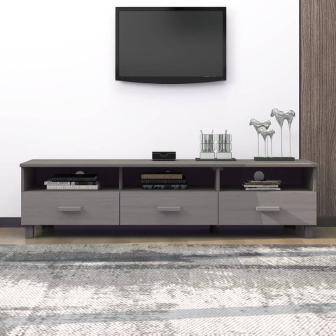 Szafka pod TV, jasnoszara, 158x40x40 cm, lite drewno sosnowe