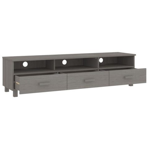 Szafka pod TV, jasnoszara, 158x40x40 cm, lite drewno sosnowe