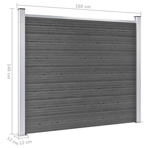 Panel ogrodzeniowy z WPC, 180x146 cm, czarny