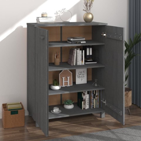 Szafka na buty, ciemnoszara 85x40x108 cm, lite drewno sosnowe