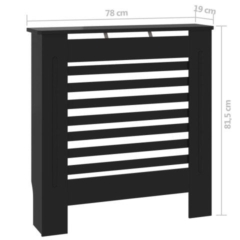 Osłona na kaloryfer, MDF, czarna, 78 cm