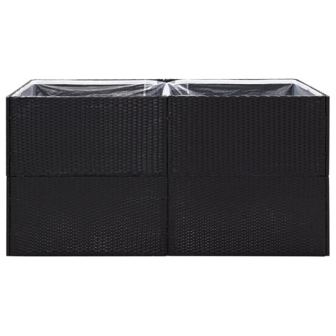 Donica ogrodowa, czarna, 157x80x80 cm, rattan PE