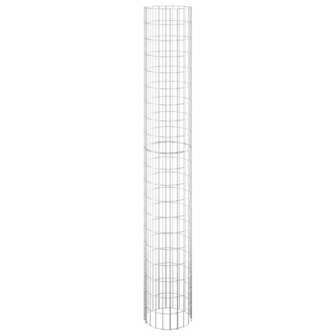 Okrągłe donice gabionowe, podniesione, 3 szt., stal, Ø30x200 cm