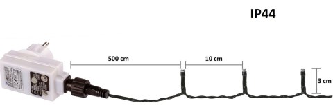Świąteczne LED oświetlenie -20 m, 200 LED, zimna biel, pilot
