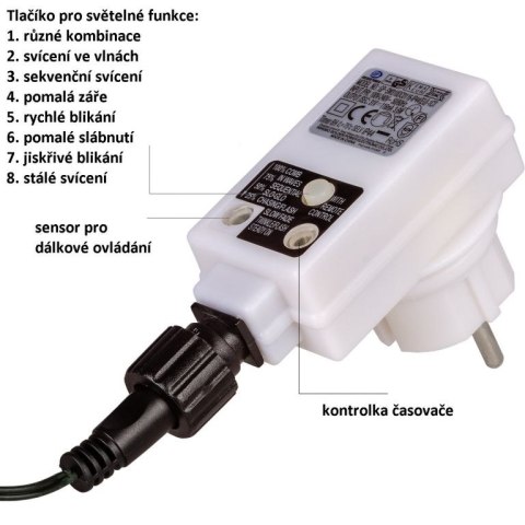 VOLTRONIC Świąteczny łańcuch 60 m, 600 LED, kolorowy, pilot