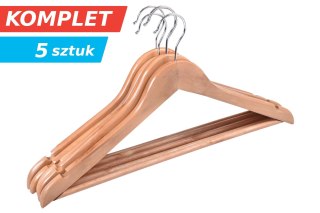 Wieszak drewniany RONDO komplet 5 szt jasny brąz