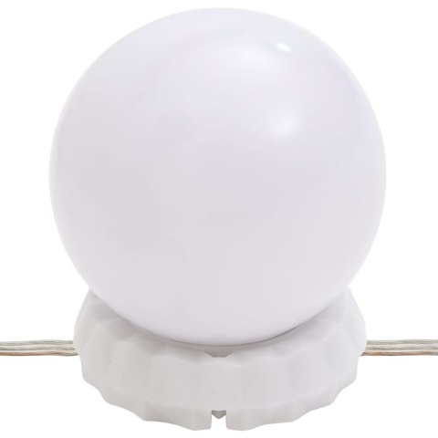 Toaletka z LED, vit, lite drewno sosnowe