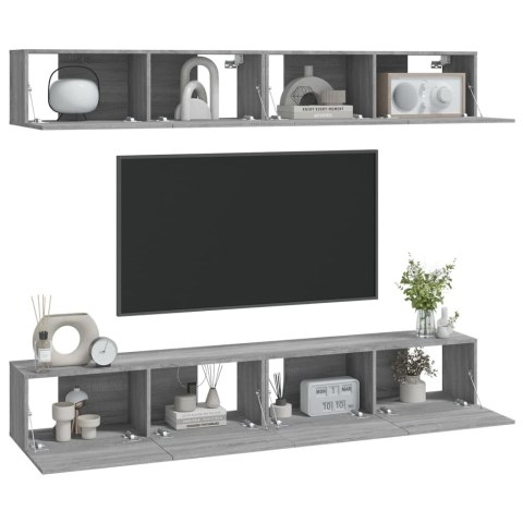 Szafki ścienne pod TV, 4 szt., dąb sonoma, 100x30x30 cm