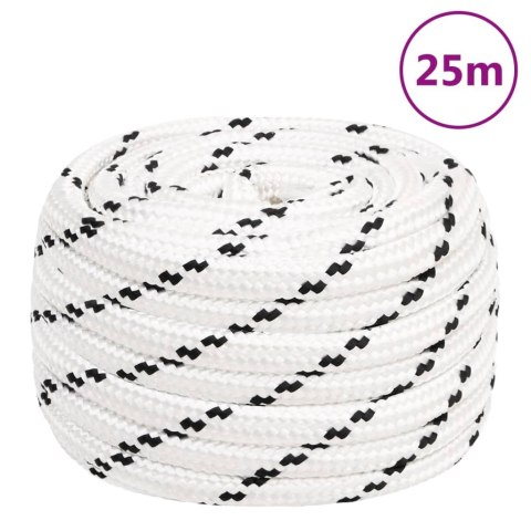 Pleciona linka żeglarska, biała, 18 mm x 25 m, poliester