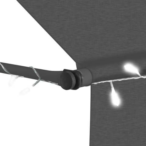 Ręcznie zwijana markiza z LED, 300 cm, antracytowa