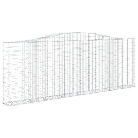 Kosze gabionowe, 7 szt, 400x30x140/160 cm, galwanizowane żelazo