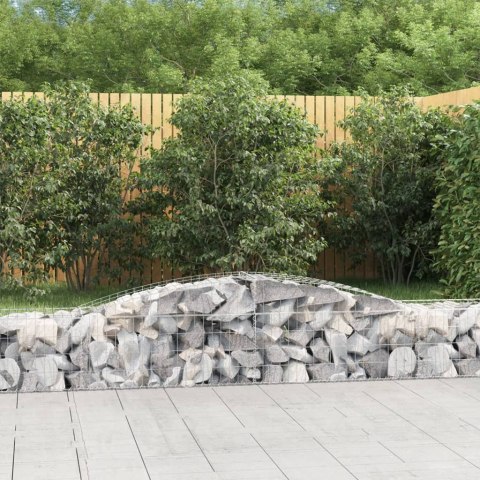 Kosze gabionowe, 9 szt, 400x50x40/60 cm, galwanizowane żelazo