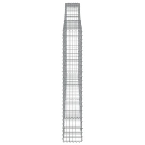 Kosze gabionowe, 4 szt, 400x30x180/200 cm, galwanizowane żelazo
