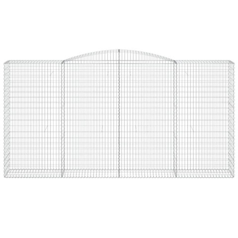 Kosze gabionowe, 2 szt, 400x50x200/220 cm, galwanizowane żelazo