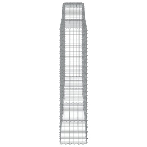 Kosze gabionowe, 2 szt, 400x50x200/220 cm, galwanizowane żelazo