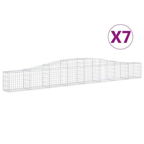 Kosze gabionowe, 7 szt, 400x30x40/60 cm, galwanizowane żelazo