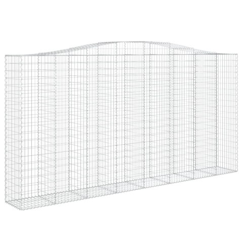 Kosze gabionowe, 2 szt, 400x50x200/220 cm, galwanizowane żelazo