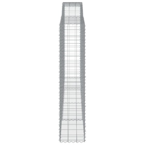 Kosze gabionowe, 2 szt, 400x50x220/240 cm, galwanizowane żelazo