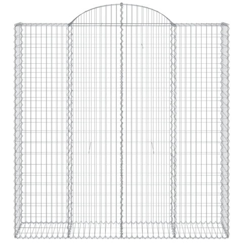 Kosze gabionowe, 4 szt, 200x50x200/220 cm, galwanizowane żelazo