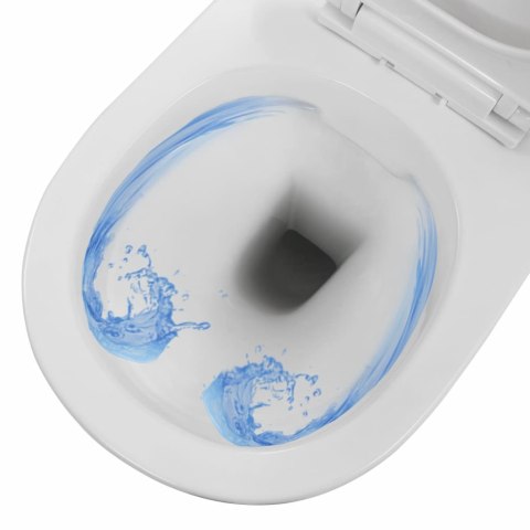 Wisząca toaleta bez kołnierza, ceramiczna, biała