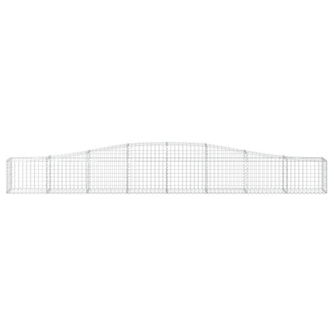 Kosze gabionowe, 4 szt, 400x30x40/60 cm, galwanizowane żelazo