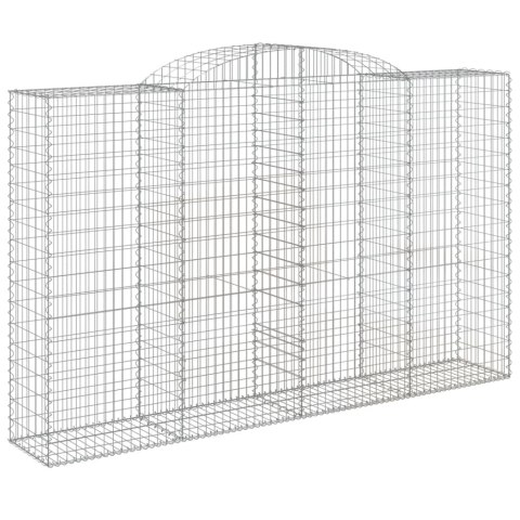 Kosze gabionowe, 2 szt, 300x50x180/200 cm, galwanizowane żelazo