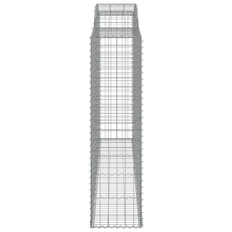 Kosze gabionowe, 2 szt, 300x50x180/200 cm, galwanizowane żelazo
