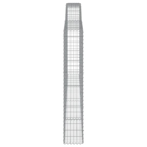 Kosze gabionowe, 2 szt, 400x30x180/200 cm, galwanizowane żelazo