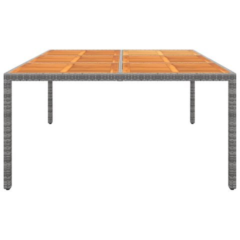 Stół ogrodowy, 200x150x75 cm, akacja i rattan PE, szary