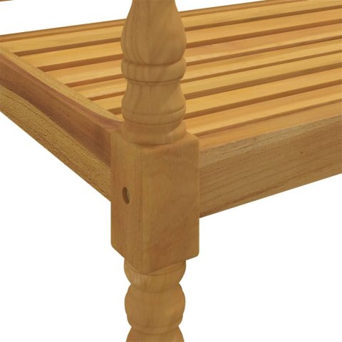 Ławka Batavia z antracytowy poduszką,150 cm, lite drewno tekowe