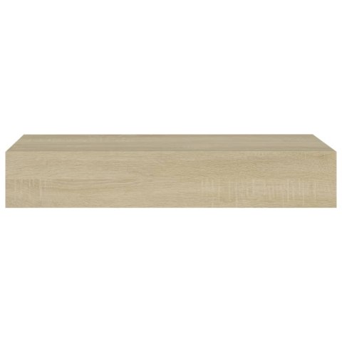 Półki ścienne z szufladą, 2 szt., dąb, 60x23,5x10 cm, MDF