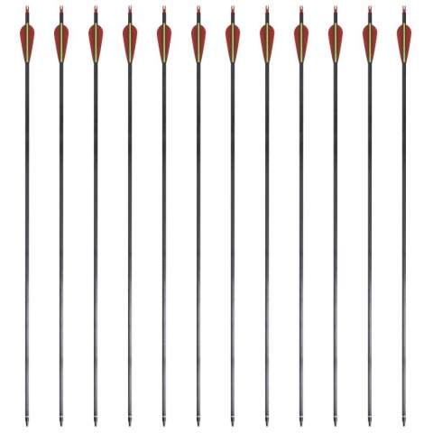 Zestaw strzał z włókna węglowego 30" 0,76 cm x12