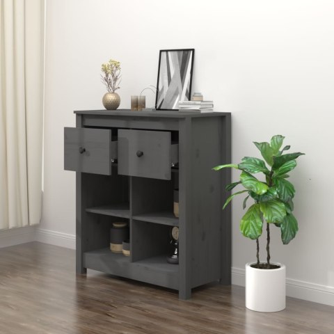 Szafka, szara, 70x35x80 cm, lite drewno sosnowe