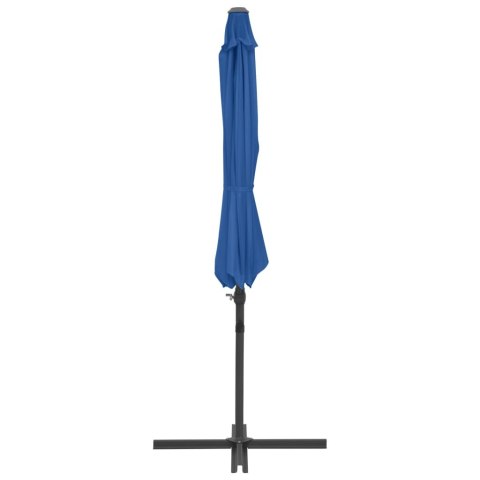 Parasol wiszący na stalowym słupku, 300 cm, lazurowy