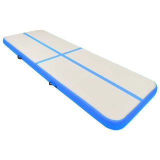 Mata gimnastyczna z pompką, 400x100x20 cm, PVC, niebieska