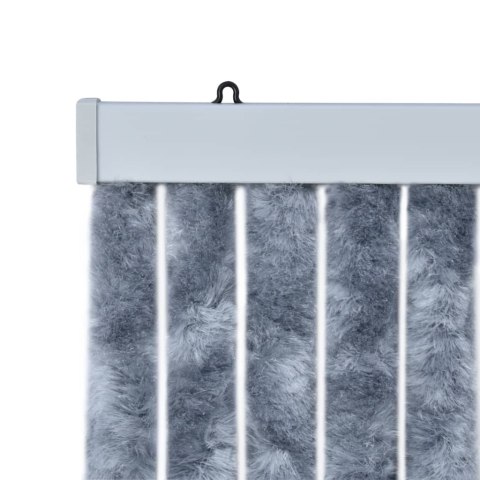 Zasłona przeciwko owadom, srebrna, 90x220 cm, szenil