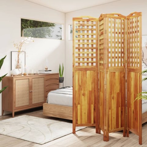 Parawan 4-panelowy, 162x2x180 cm, lite drewno akacjowe